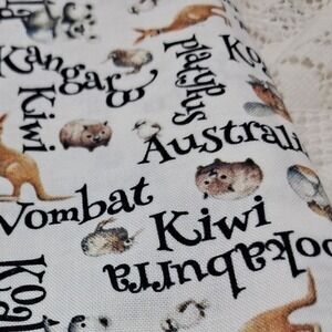 QT Fabrics‎ Australia Animals Fabric Koala Kangaroo Kiwi Cotton 1 1/4 Yd